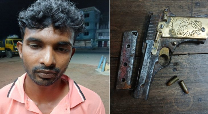 বেনাপোলে বিদেশি পিস্তল, গুলি ও ম্যাগাজিনসহ ভ্যানচালক আটক